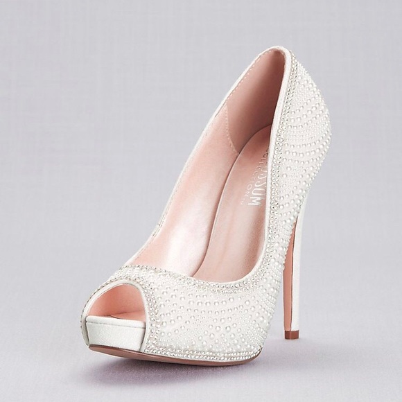 Crystal encrusted peep-toe heels - wedding - Picture 3 of 6